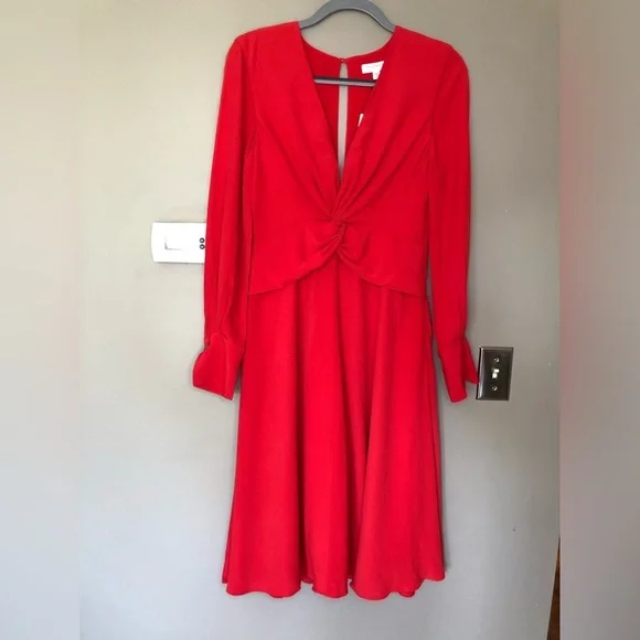 NWT EQUIPMENT Faun Twist Knot Red Aura Dress Size 6 - Picture 6 of 13